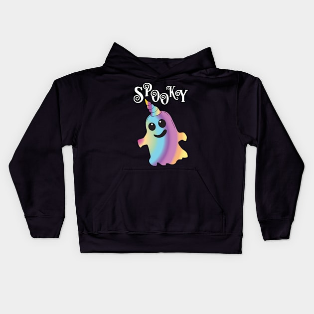 Spooky Unicorn Ghost Kids Hoodie by Nice Surprise